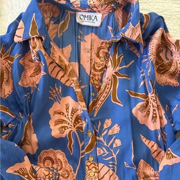 Omika Faye shirt dress. Sitara Azure colorway, XS. GUC. - Picture 3 of 3